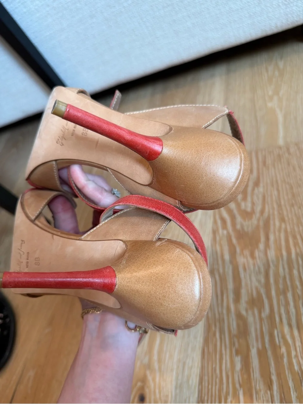 Elizabeth and James • Tan and Coral Heel